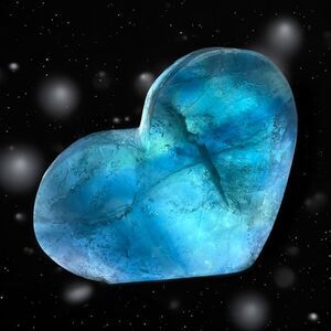 Blue Green Fluorite Crystal Heart‎ (5)